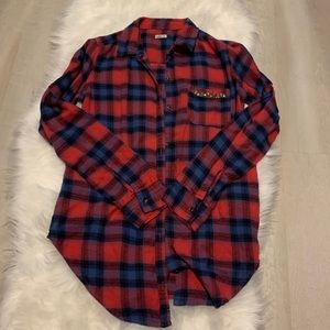 Flannel with Pocket Beading Detail